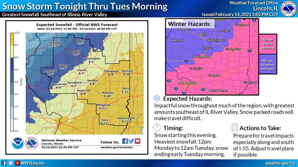 Winter Storm Warning For Central Illinois Sunday Night-Tuesday AM - IPM ...