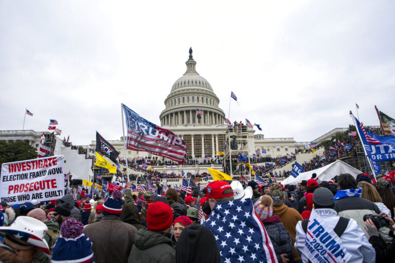 protesters in front of the US Capitol