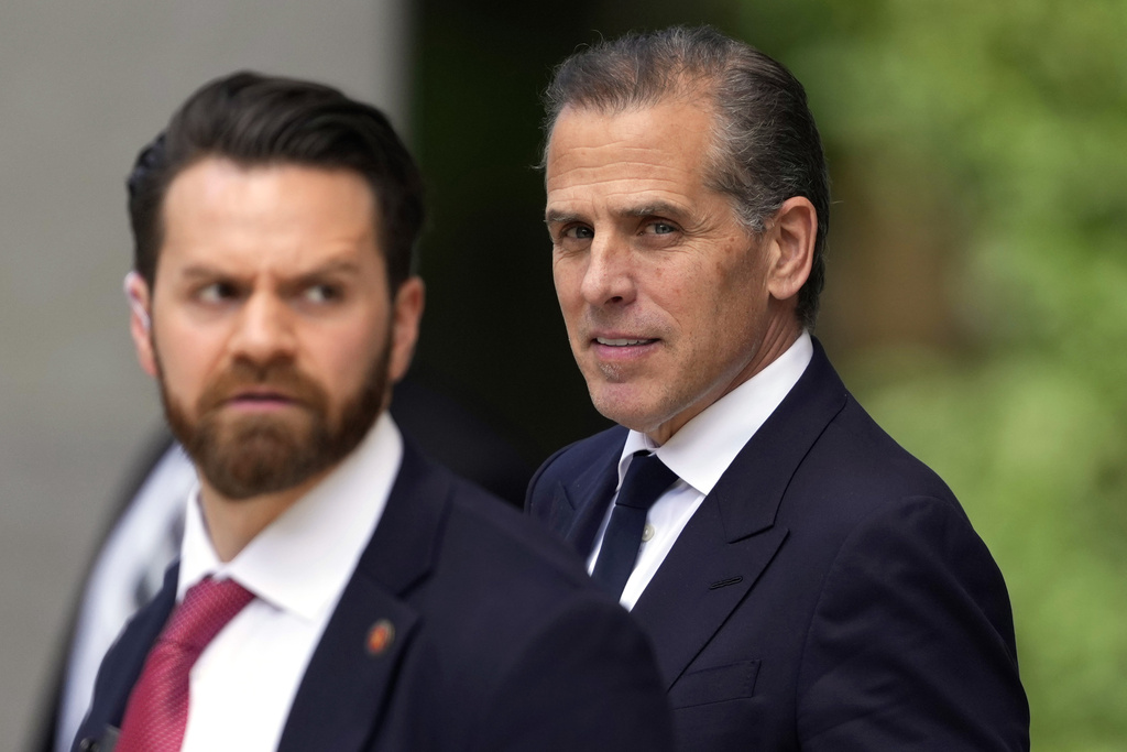 two men leaving courtroom