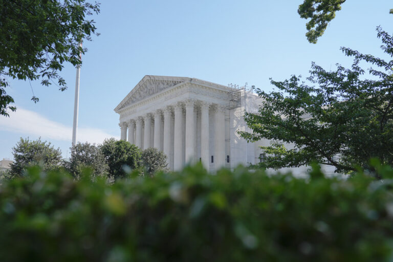 trees surrounding the US Supreme Court.