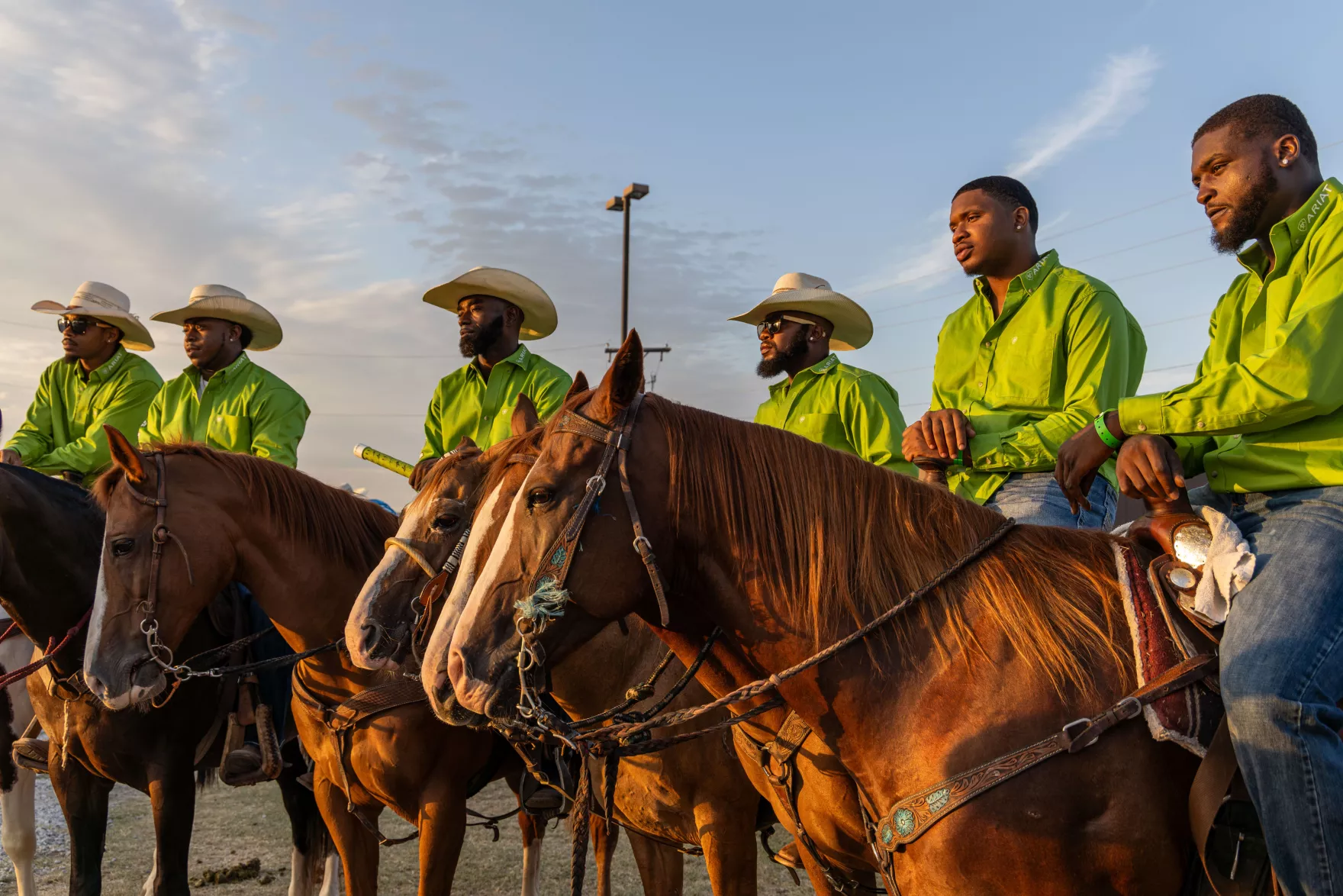 riding horses at Black rodeo