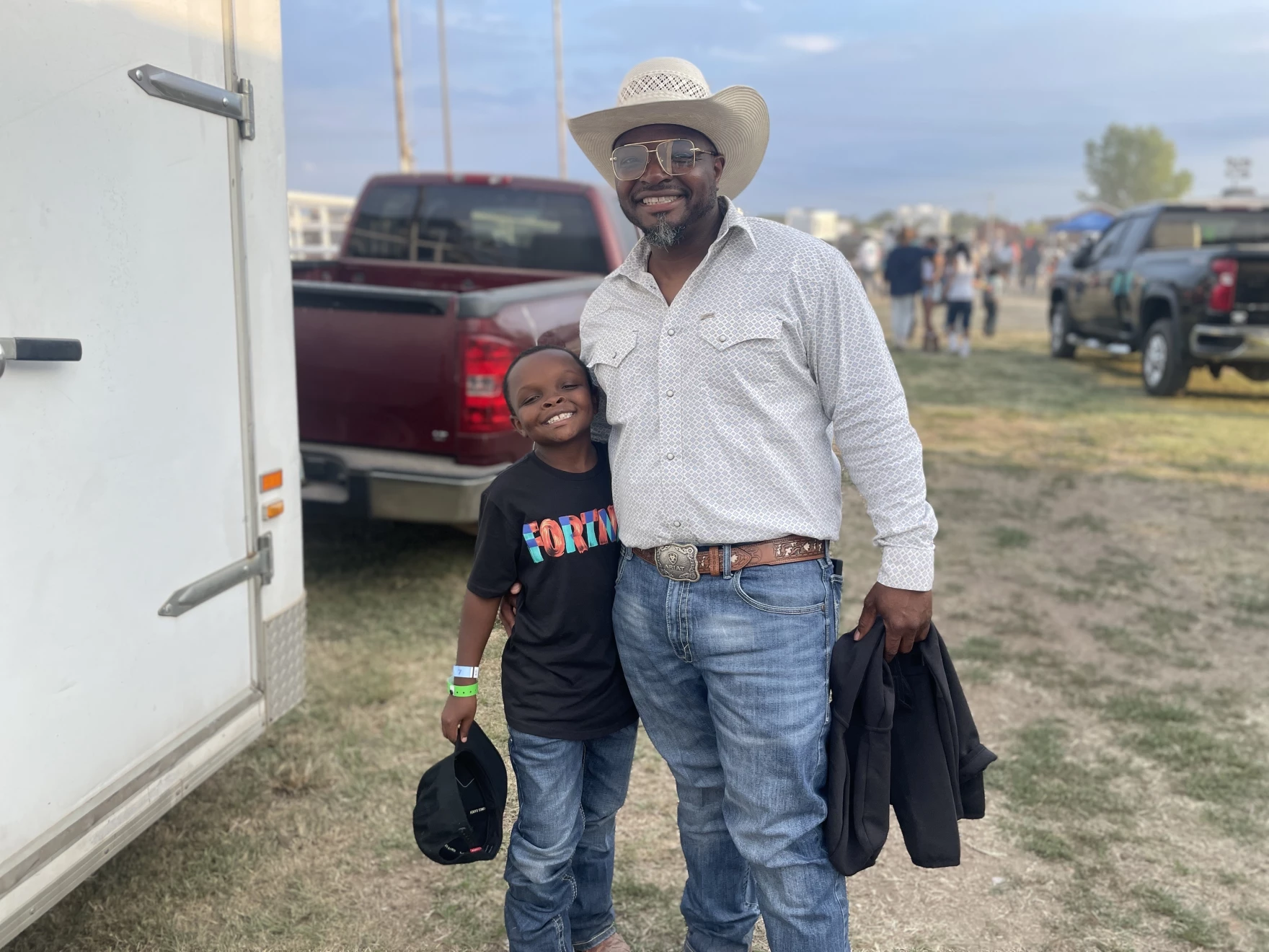 father and son at Black rodeo