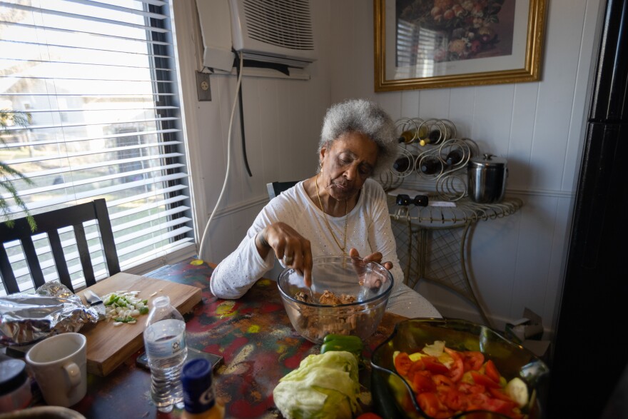 lady preparing meal at home