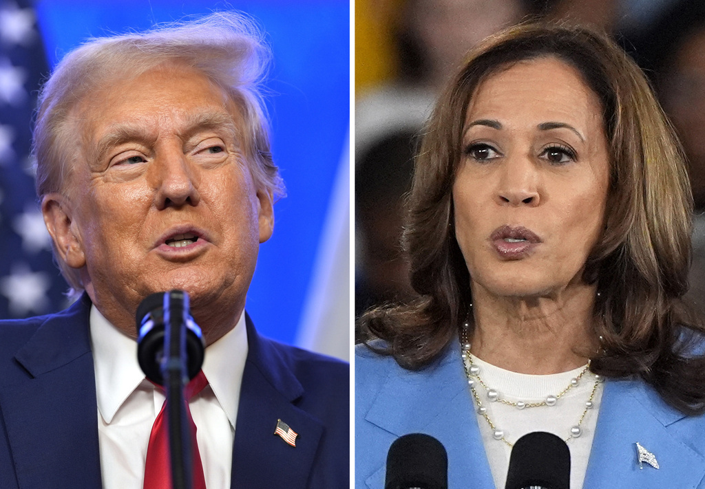 L to R: Former President Donald Trump, Democratic Presidential Nominee Kamala Harris