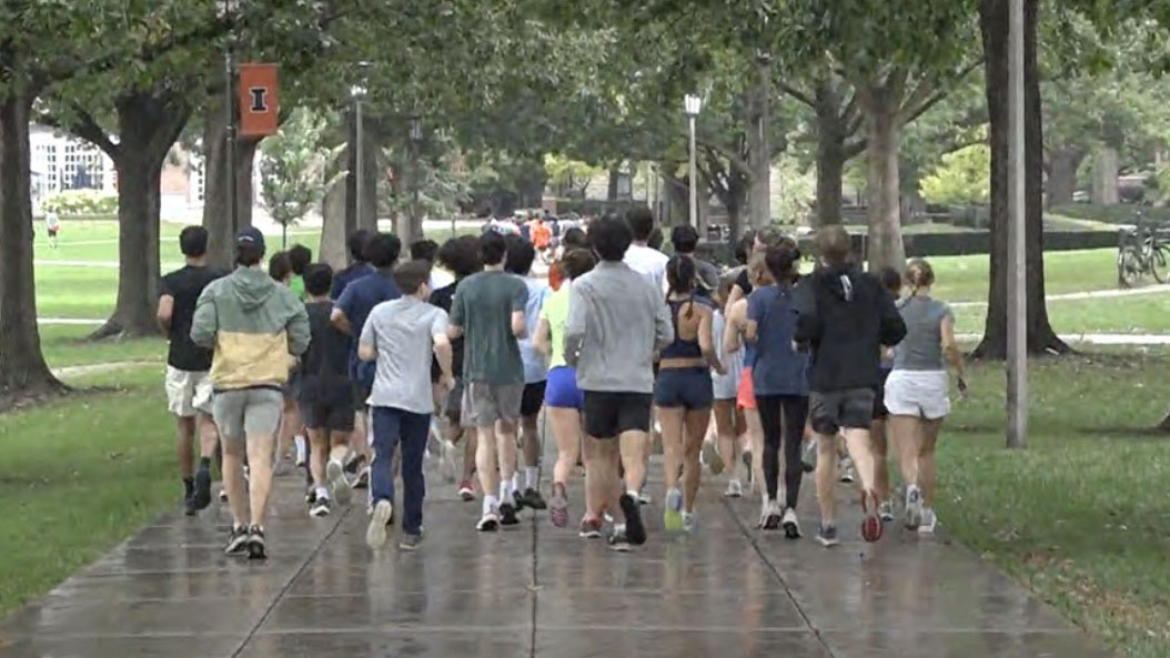 a group of runners outside