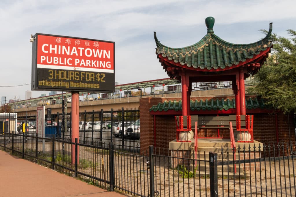 Chinatown parking lot in Chicago