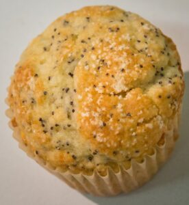 a poppyseed muffins with five lymph ticks