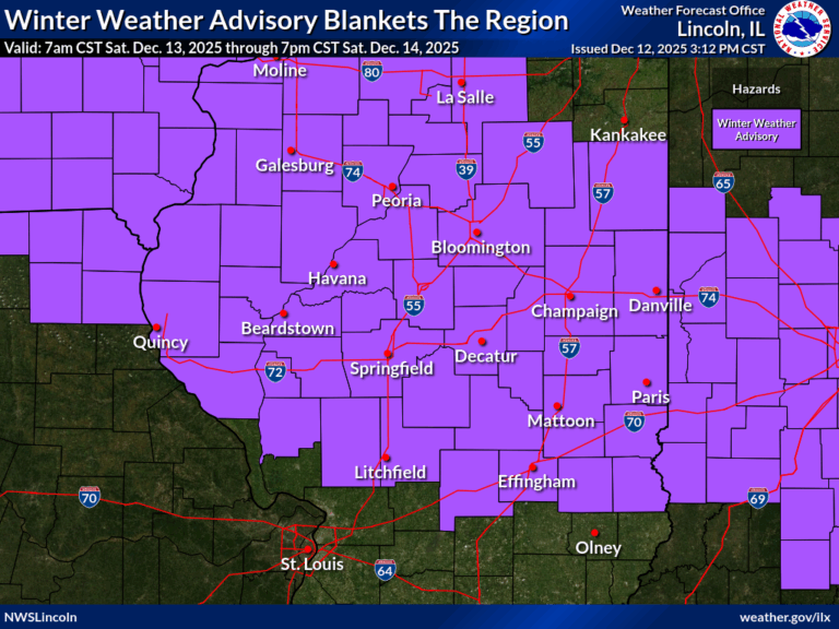 Dangerously bitter cold temperatures arrive in central Illinois this weekend