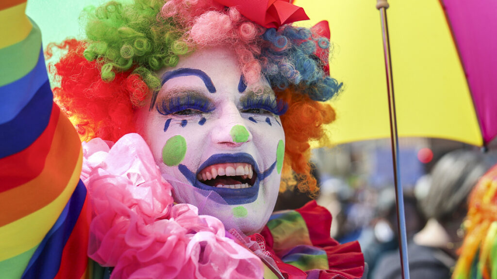 A person dressed as a clown