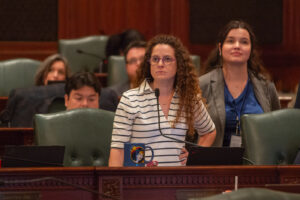 woman speaking in the legislature