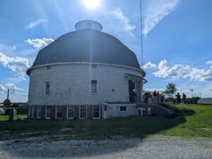 A white round barn
