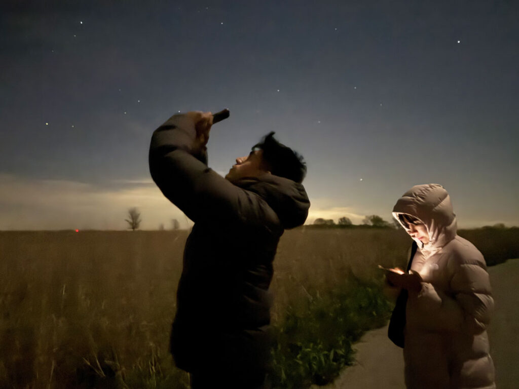 Siblings Dominique and Martín Farfán chose to spend their visit in Illinois stargazing at the state’s only International Dark Sky Park in Champaign County.