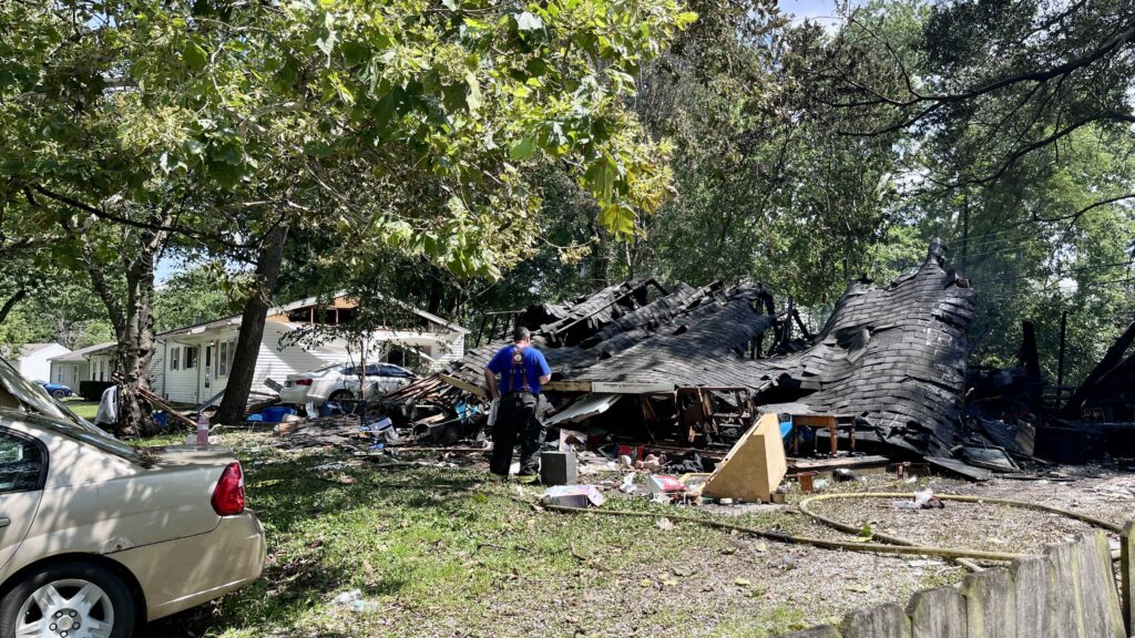 destroyed house