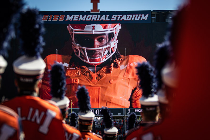 band in front of video board